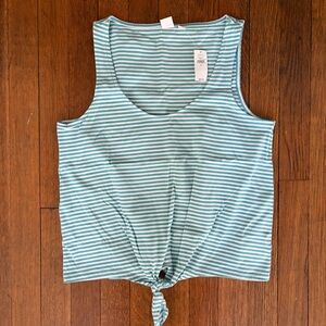 GAP Teal and White Striped Tank Top, S, NWT